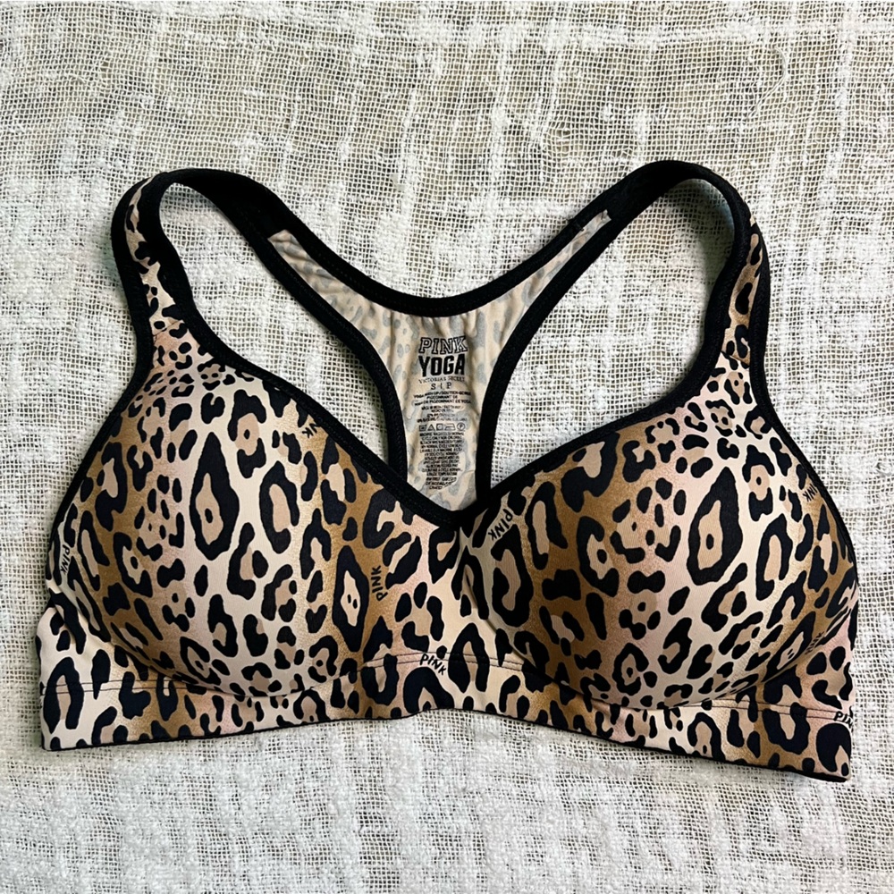 Victoria's Secret PINK • Leopard Print Padded Bra • Size Small